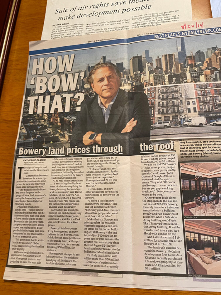 Jerry in the Newspaper Bower Hotel