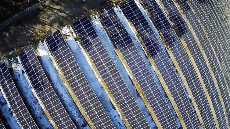 Aerial view of Middle Island Solar Farm